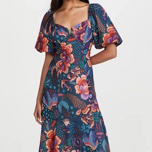 NEW FARM RIO Teal River Creatures Slit Dress